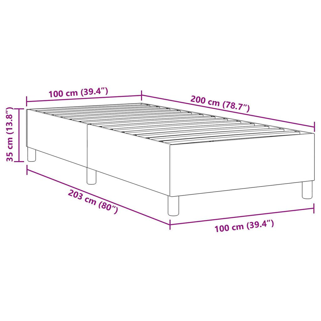vidaXL Κρεβάτι με ελατήρια Ανοιχτό γκρι 100 x 200 cm Βελούδο