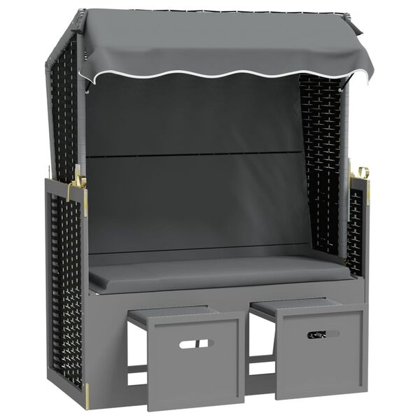 vidaXL &Xi;&alpha;&pi;&lambda;ώ&sigma;&tau;&rho;&alpha; Strandkorb &mu;&epsilon; &Sigma;&kappa;ί&alpha;&sigma;&tau;&rho;&omicron; &Alpha;&nu;&theta;&rho;&alpha;&kappa;ί/&Mu;&alpha;ύ&rho;&omicron; &Sigma;&upsilon;&nu;&theta;. &Rho;&alpha;&tau;ά&nu;/&Xi;ύ&lambda;&omicron;