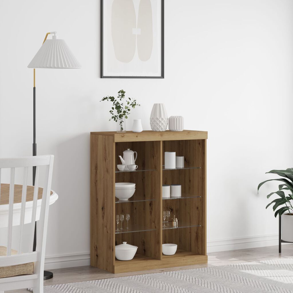vidaXL Μπουφές με LED Φώτα Artisan Oak 41x37x100 εκ.