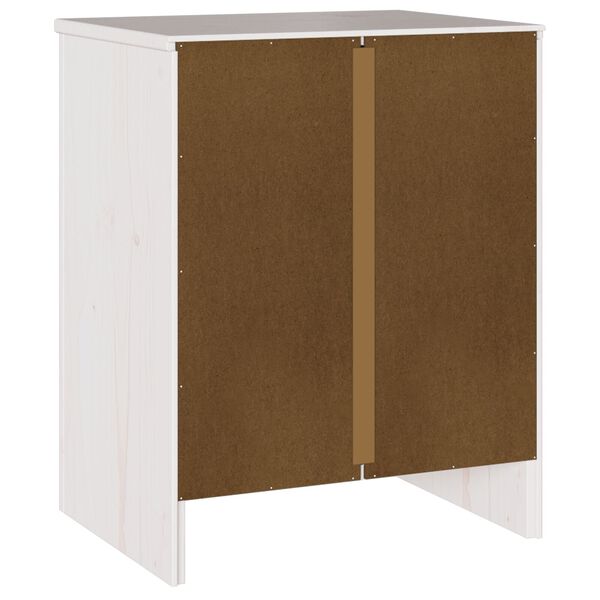 vidaXL Κομοδίνο με συρτάρι Λευκό 45 x 35 x 56 εκ. Μασίφ ξύλο πεύκου