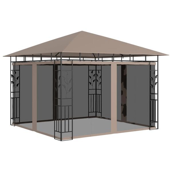 vidaXL Κιόσκι με Αντικουνουπικό Δίχτυ Taupe 3x3x2,73 μ. / 180 γρ./μ²
