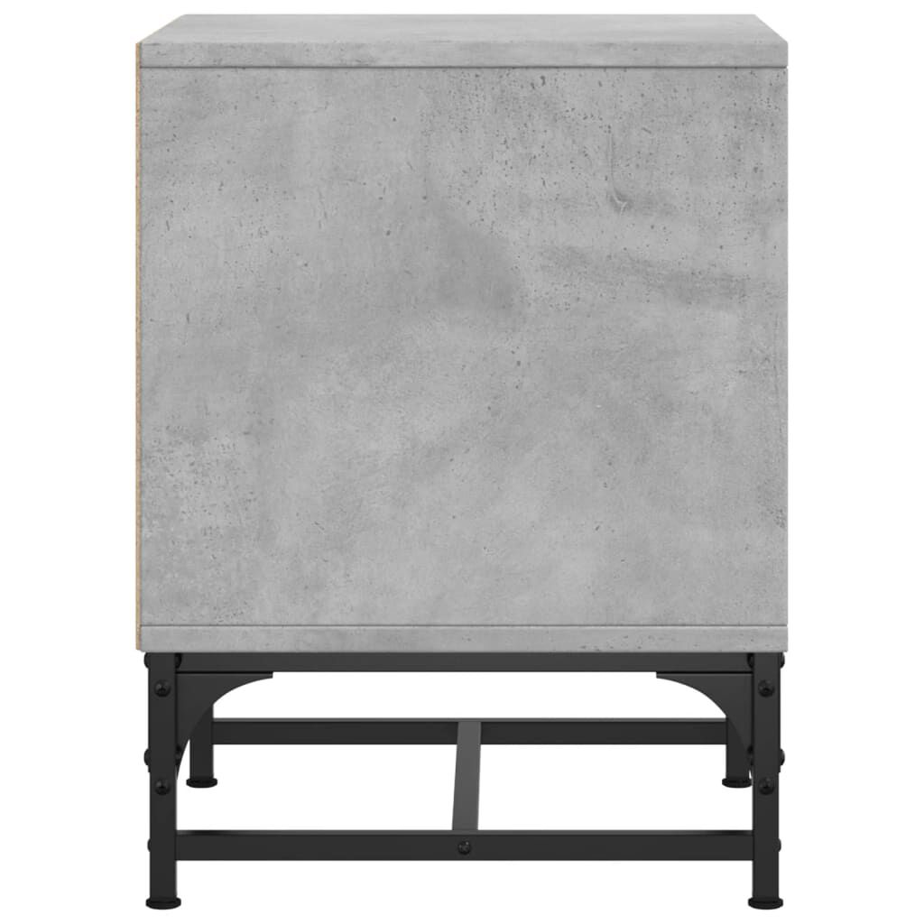 vidaXL Κομοδίνο Γκρι Σκυροδέματος 35x37x50 εκ. με Γυάλινη Πόρτα