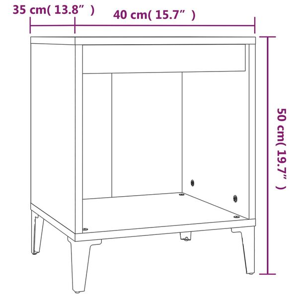 vidaXL Κομοδίνα 2 τεμ. Sonoma Δρυς 40 x 35 x 50 εκ.