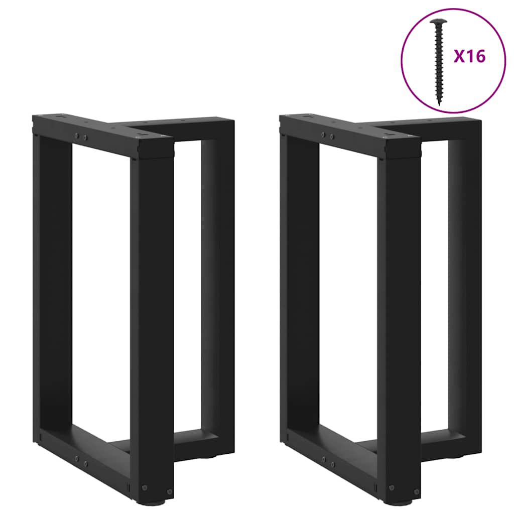 vidaXL Πόδια τραπεζαρίας σχήμα T 2 τεμ. Μαύρο 60x35x(72-73) εκ. Ατσάλι