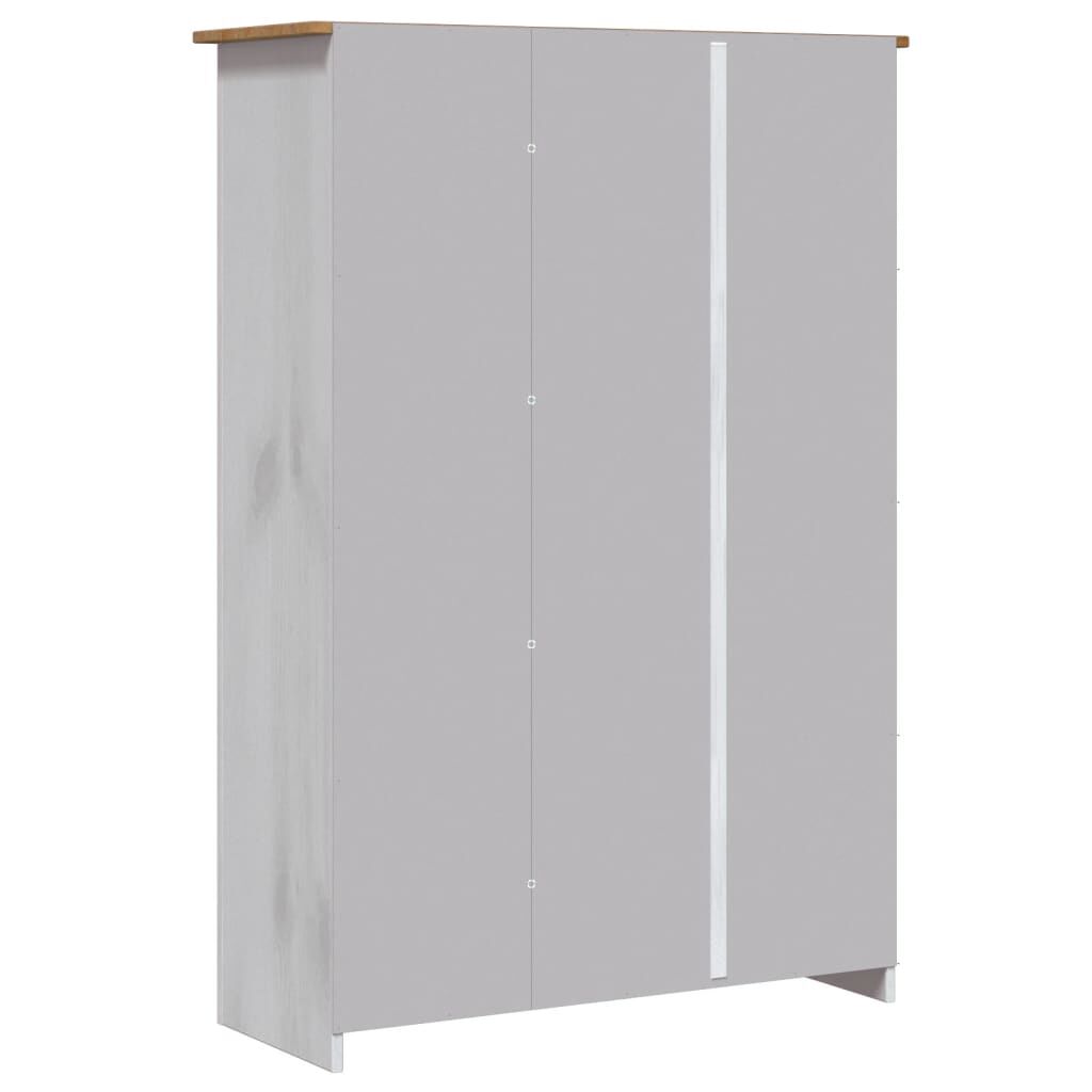 vidaXL Ντουλάπα Τρίφυλλη Λευκή 118x50x171,5εκ Ξύλο Πεύκου Σειρά Panama