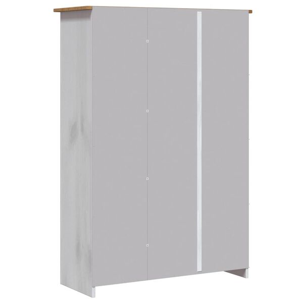 vidaXL Ντουλάπα Τρίφυλλη Λευκή 118x50x171,5εκ Ξύλο Πεύκου Σειρά Panama