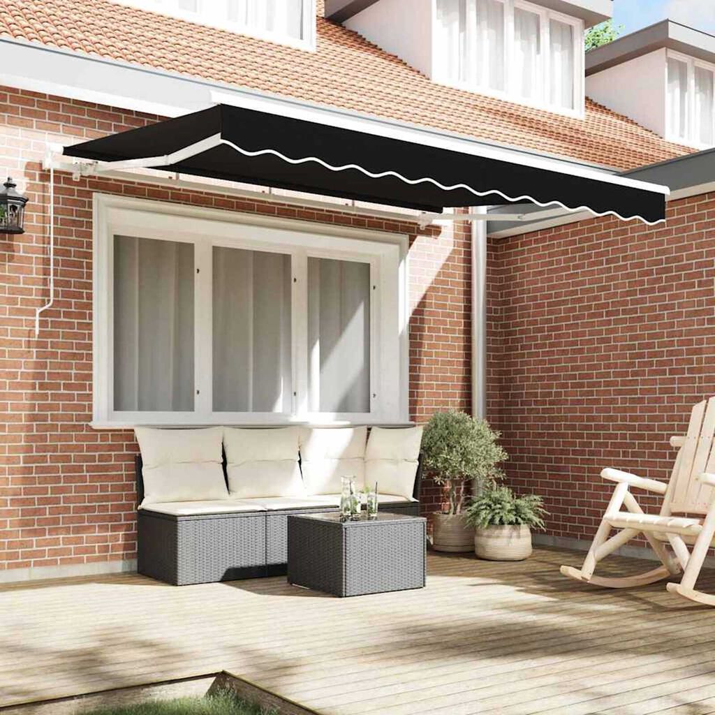 vidaXL Ύφασμα αντικατάστασης τέντας Μαύρο 300 x 250 εκ Καραβόπανο