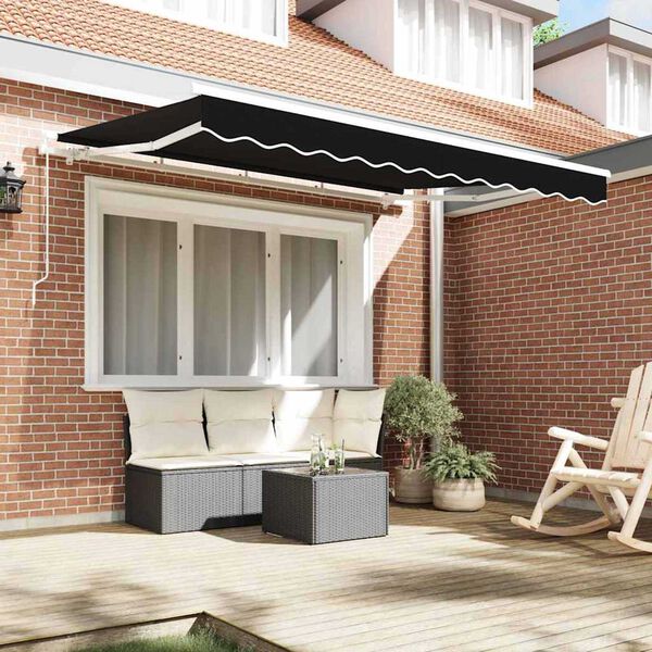 vidaXL Ύφασμα αντικατάστασης τέντας Μαύρο 300 x 250 εκ Καραβόπανο