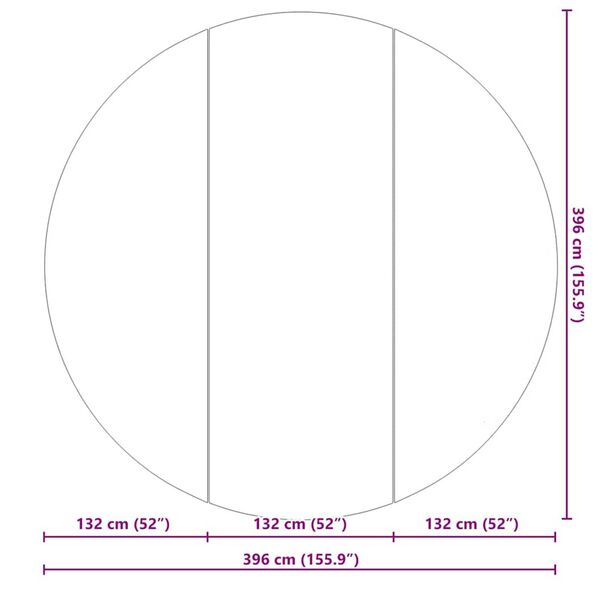 vidaXL Εδαφοκάλυψη Πισίνας Μαύρο Ø 396 εκ Πολυεστερικό γεωύφασμα