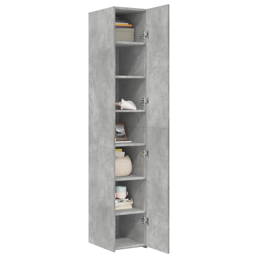 vidaXL Ντουλάπι Γκρι Σκυροδέματος 30x42,5x185 εκ. Επεξεργασμένο Ξύλο