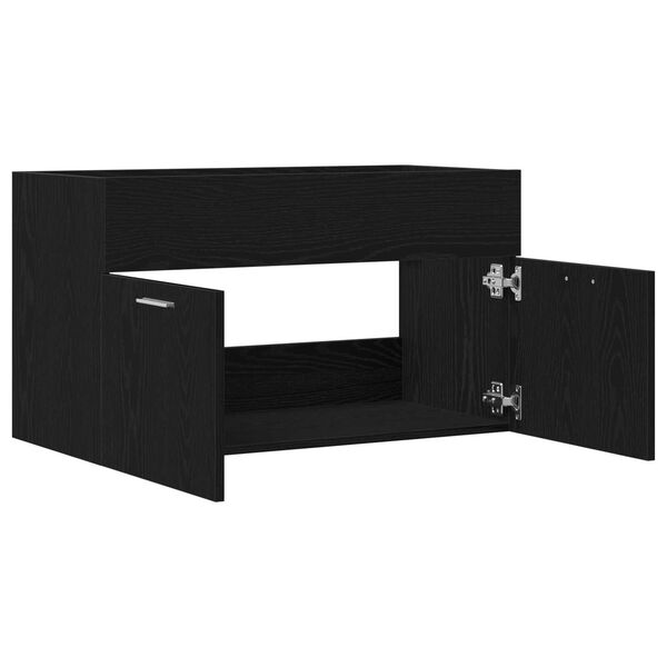 vidaXL Νιπτήρας με Ντουλάπι Μαύρη Δρυς 90x38,5x46 εκ. Επεξεργασμένο Ξύλο