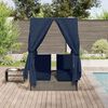 vidaXL Διπλή ξαπλώστρα με οροφή Γκρι 205 x 129 x 200 εκ PE ρατάν