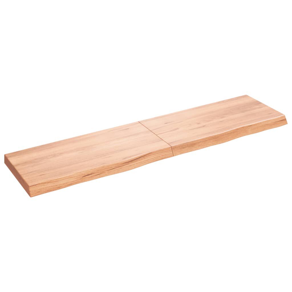 vidaXL Ράφι Τοίχου Ανοιχτό Καφέ 160x40x(2-6)εκ. Επεξ. Μασίφ Ξύλο Δρυός