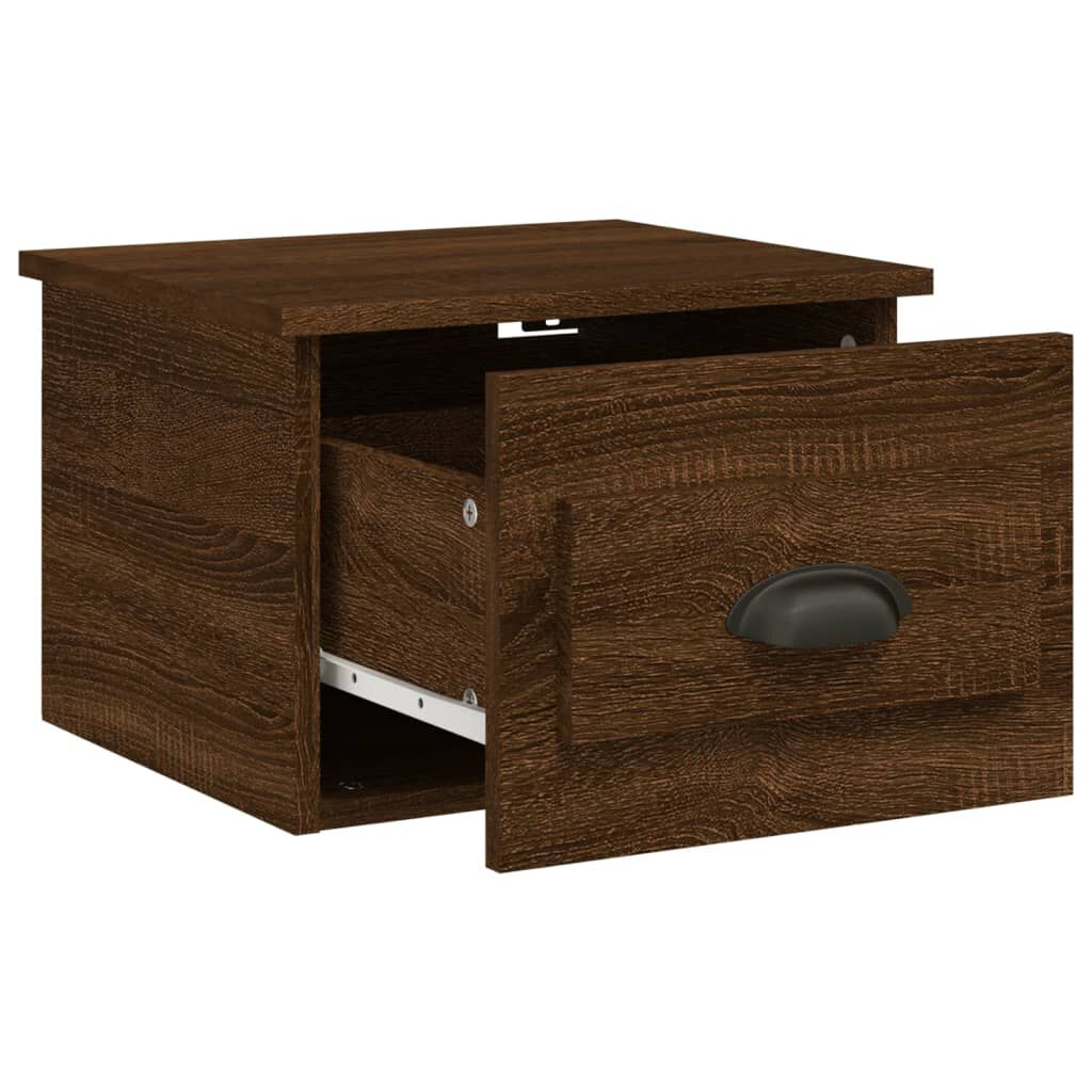 vidaXL Κομοδίνα Επιτοίχια 2 τεμ. Καφέ Δρυς 41,5x36x28 εκ.