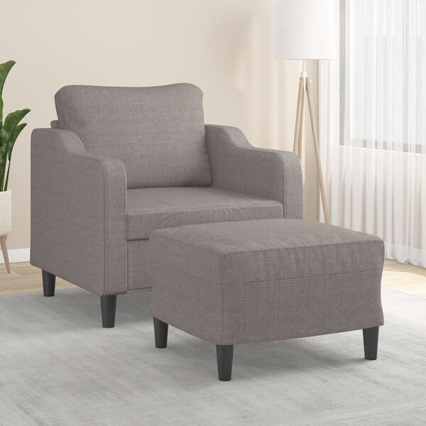 vidaXL Πολυθρόνα Taupe 60 εκ. από Υφασμάτινη με Υποπόδιο