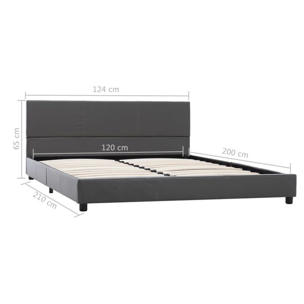 vidaXL Πλαίσιο Κρεβατιού Γκρι 120 x 200 εκ. από Συνθετικό Δέρμα