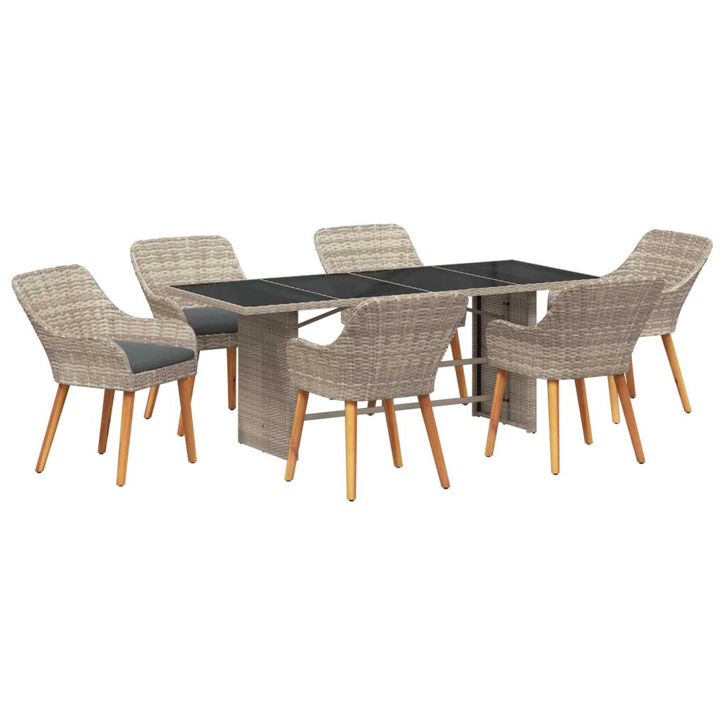 vidaXL Σετ Εξωτερικής Τραπέζης 7 pcs Ανοιχτό γκρι