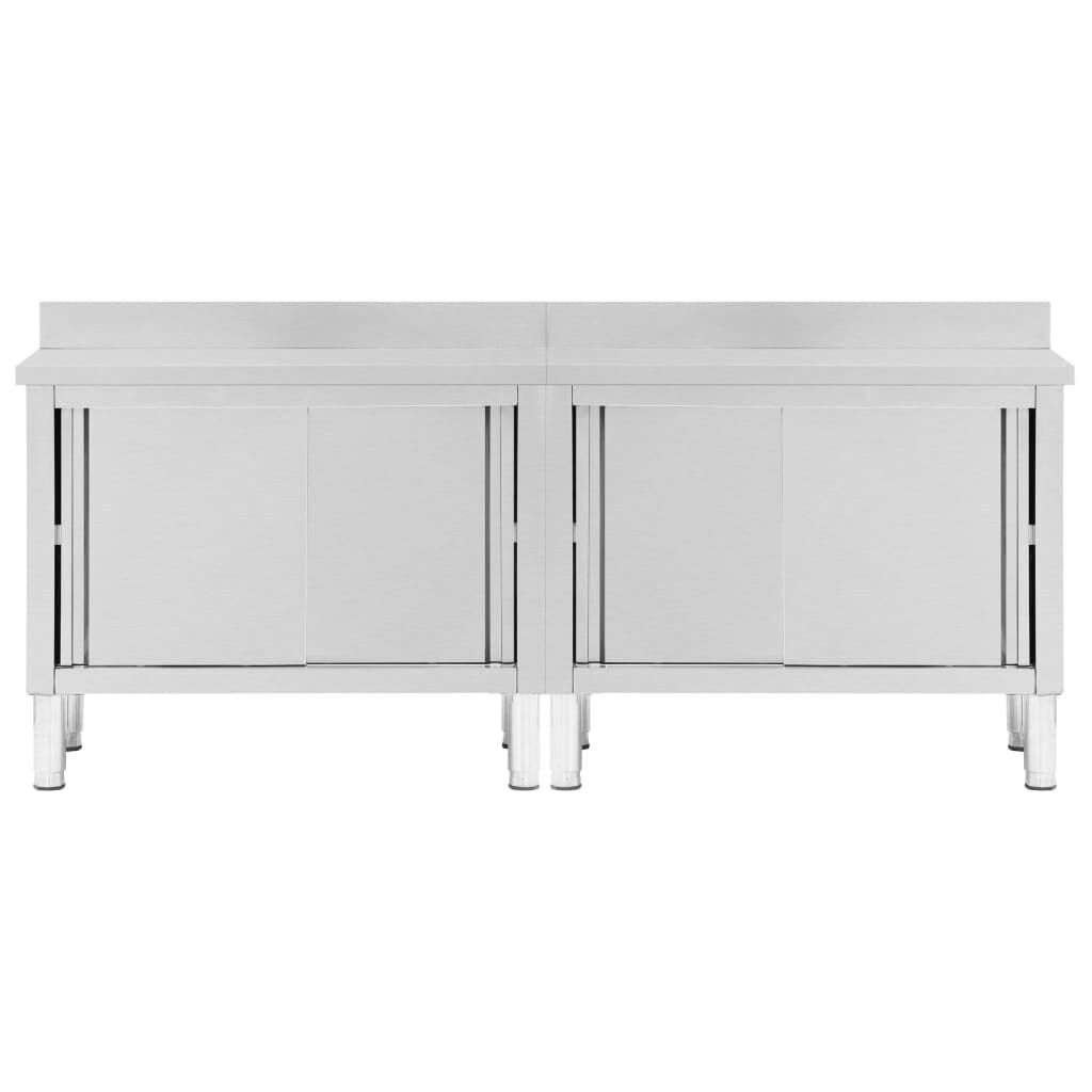 vidaXL Ερμάρια Συρόμενες Πόρτες 2 τεμ. 240x50x(95-97) εκ. Ανοξ. Ατσάλι