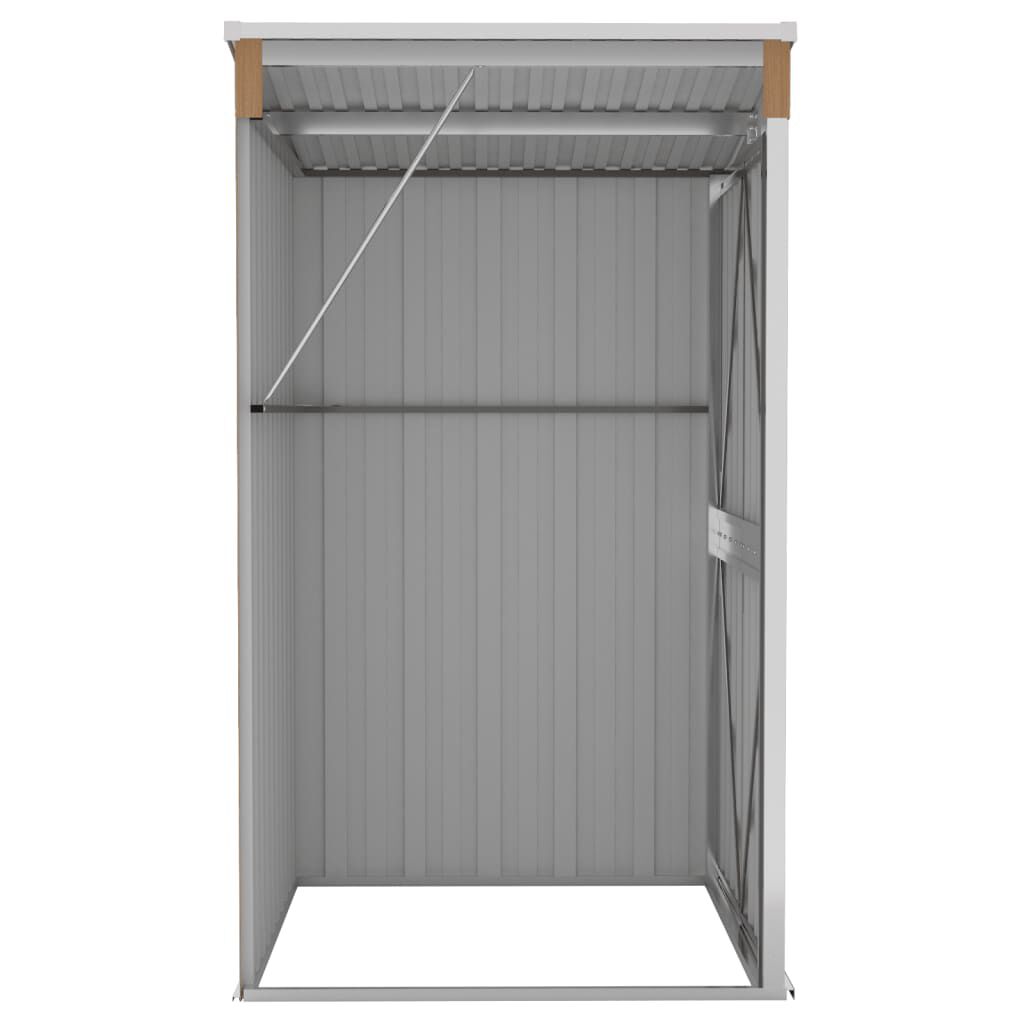 vidaXL Αποθήκη Κήπου Επιτοίχια Καφέ 118x100x178 εκ. από Γαλβ. Ατσάλι