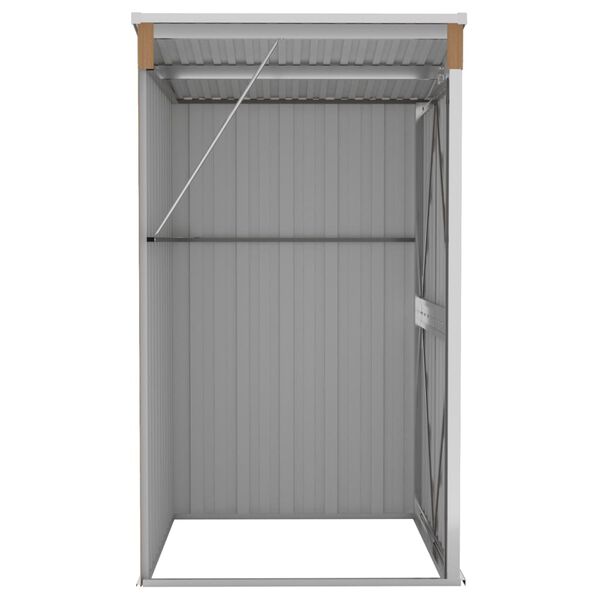 vidaXL Αποθήκη Κήπου Επιτοίχια Καφέ 118x100x178 εκ. από Γαλβ. Ατσάλι