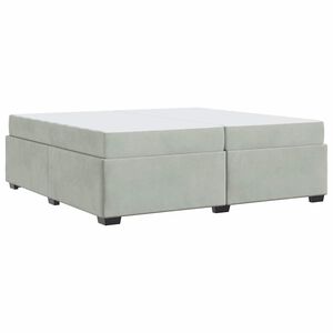 vidaXL Σκελετός Κρεβατιού με στρώμα Ανοιχτό γκρι 200 x 200 cm Βελούδο