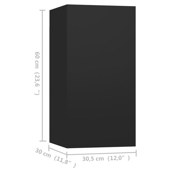 vidaXL Έπιπλα Τηλεόρασης 4 τεμ. Μαύρα 30,5 x 30 x 60 εκ. Επεξ. Ξύλο