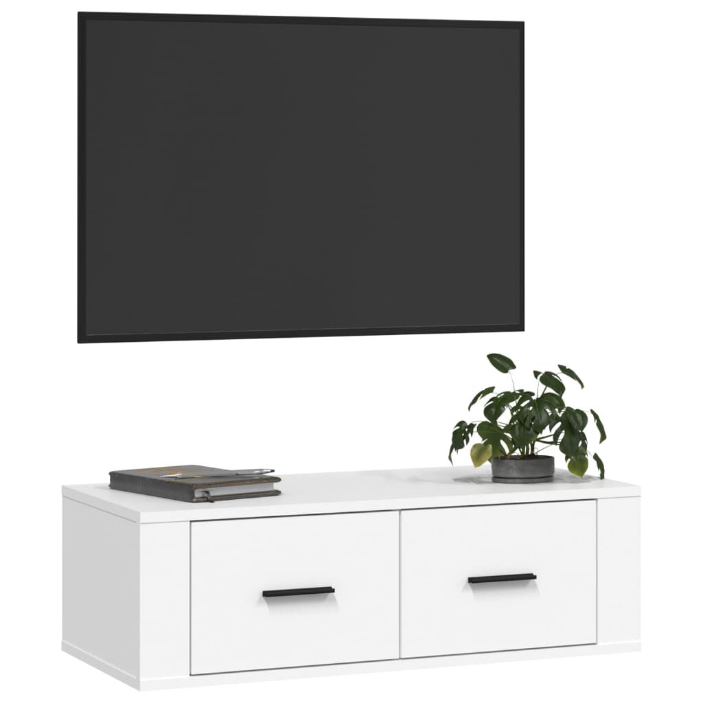 vidaXL Έπιπλο Τηλεόρασης Κρεμαστό Λευκό 80x36x25 εκ. Επεξεργ. Ξύλο