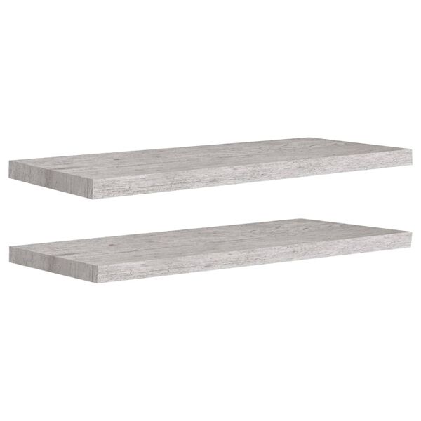 vidaXL Ράφια Τοίχου 2 τεμ. Γκρι Σκυροδέματος 80x23,5x3,8 εκ. MDF