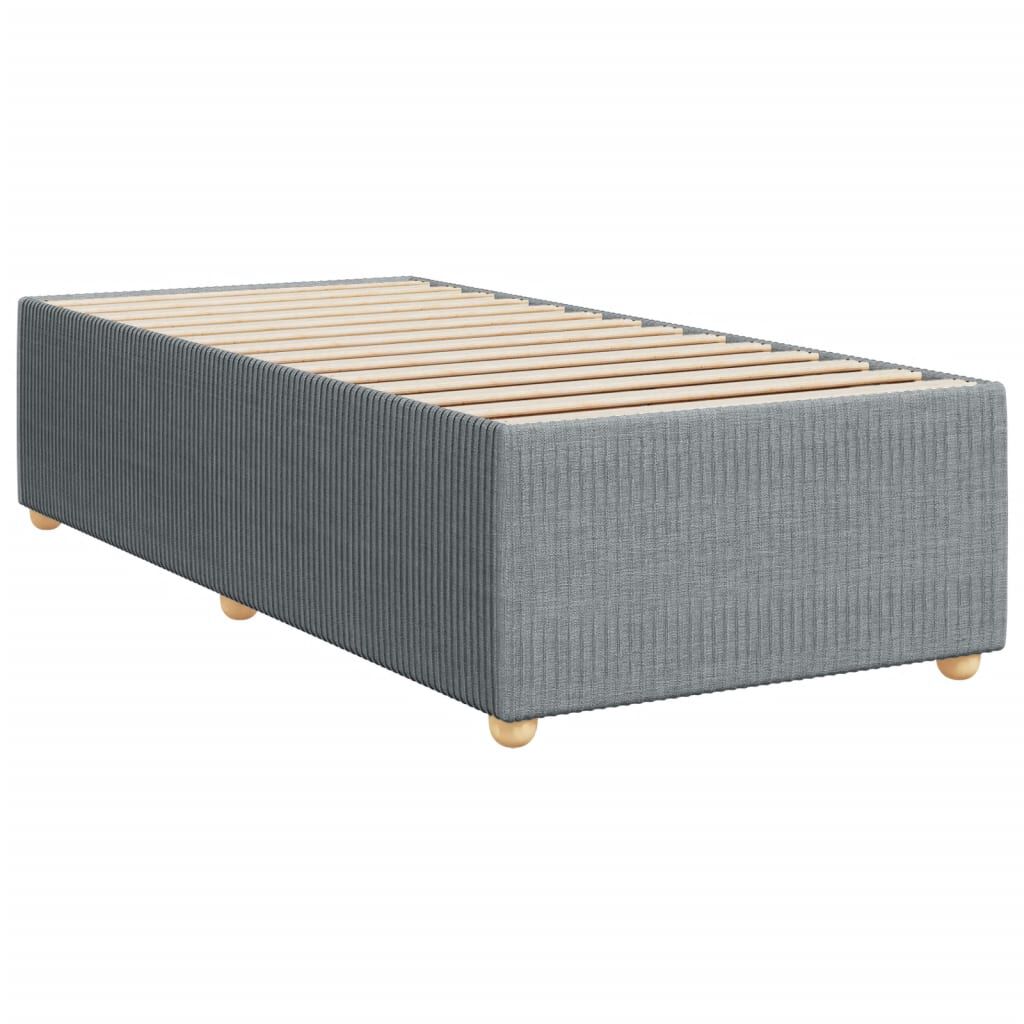 vidaXL Κρεβάτι Boxspring με Στρώμα Ανοιχτό Γκρι 80x200 εκ. Υφασμάτινο
