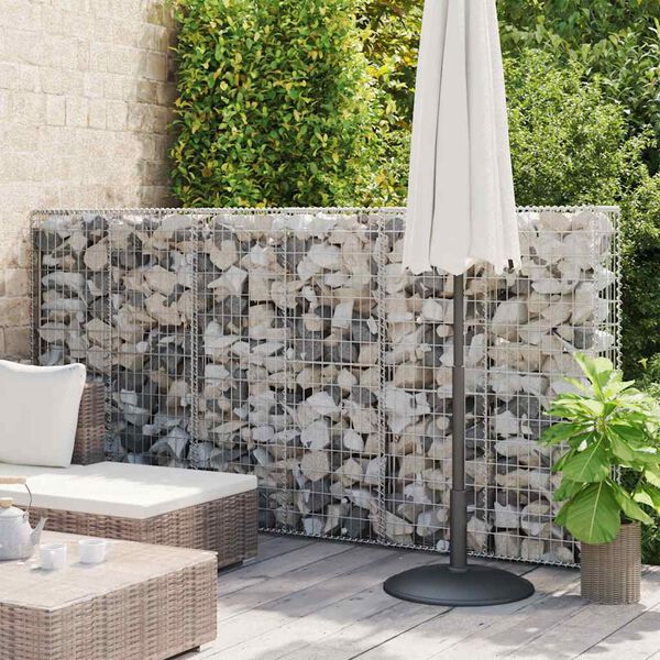 vidaXL Συρματοκιβώτιο Τοίχος 300x50x150 εκ. Γαλβαν.Χάλυβας + Καλύμματα