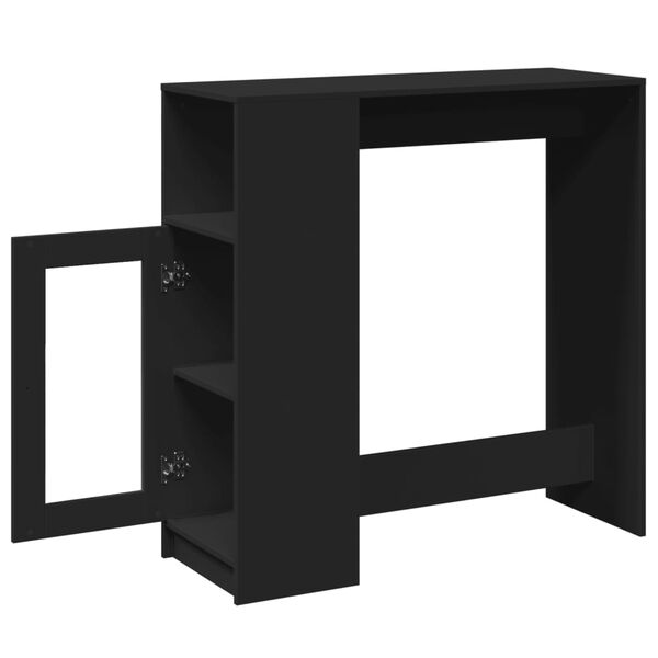 vidaXL Τραπέζι Μπαρ με Ράφια Μαύρο 101x40x103,5 εκ. Επεξεργ. Ξύλο