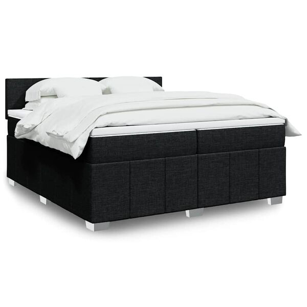 vidaXL &Kappa;&rho;&epsilon;&beta;ά&tau;&iota; Boxspring &mu;&epsilon; &Sigma;&tau;&rho;ώ&mu;&alpha; &Mu;&alpha;ύ&rho;&omicron; 200x200 &epsilon;&kappa;. &Upsilon;&phi;&alpha;&sigma;&mu;ά&tau;&iota;&nu;&omicron;