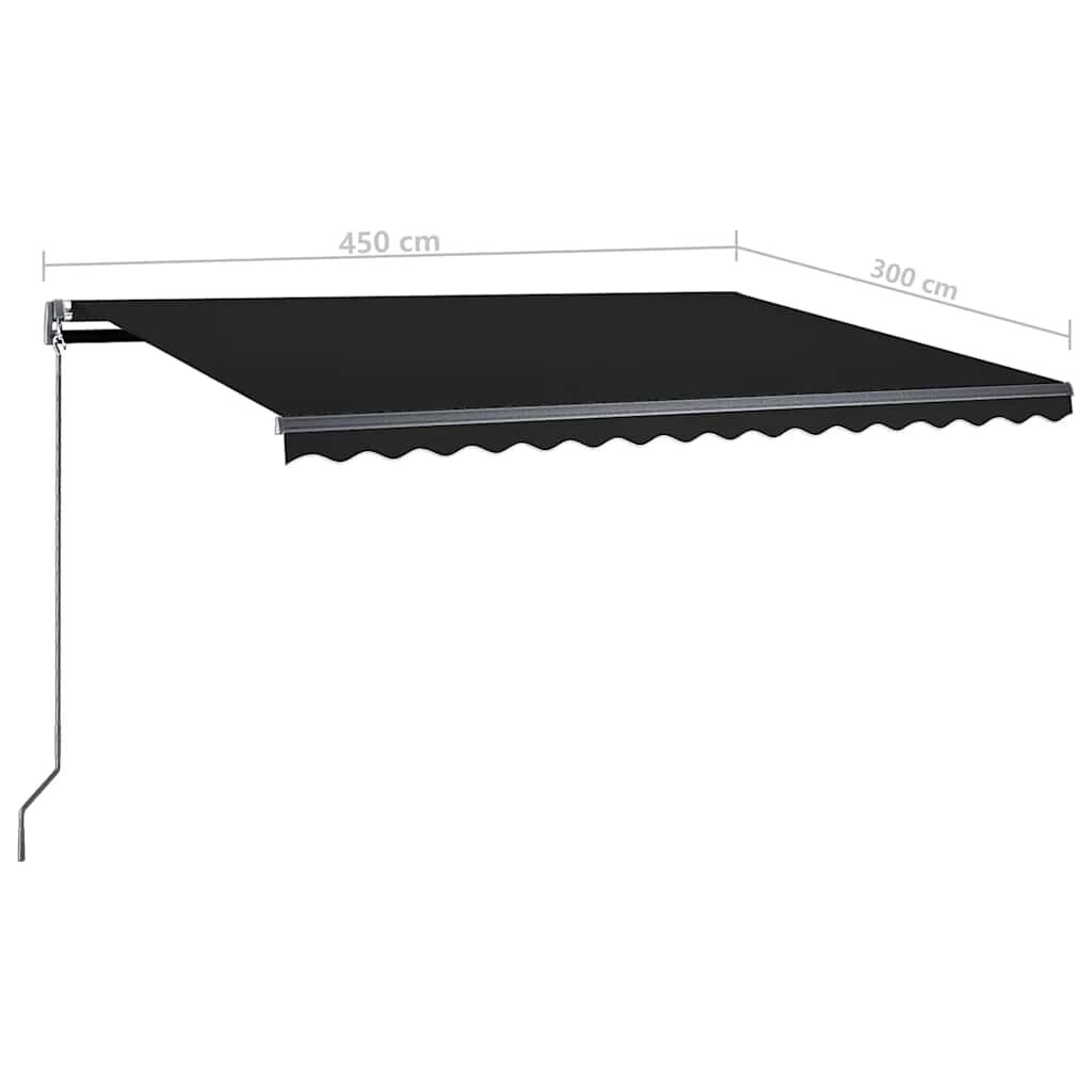 vidaXL Τέντα Αυτόματη Ανεξάρτητη Ανθρακί 450 x 300 εκ.