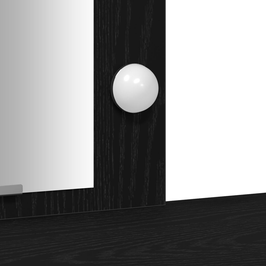 vidaXL Καθρέφτης με LED Φώτα Μαύρη Δρυς 102x33x135 εκ