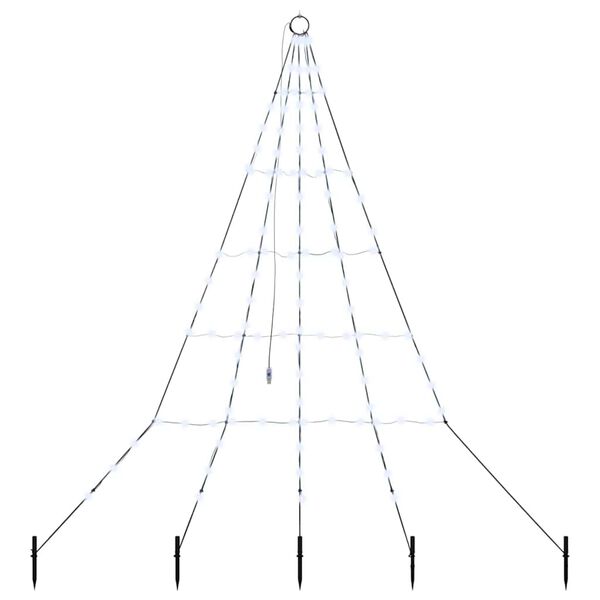 vidaXL Χριστουγεννιάτικο Δέντρο LED με Σφήνες Εδάφους Ψυχρό λευκό