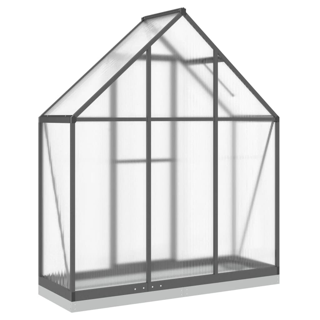 vidaXL Θερμοκήπιο με Πλαίσιο Βάσης Ανθρακί 169x58x202 εκ. Αλουμίνιο