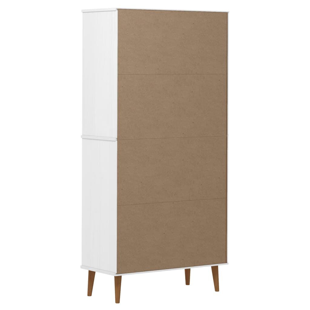vidaXL Βιβλιοθήκη MOLDE Λευκή 85x35x170,5 εκ. από Μασίφ Ξύλο Πεύκου