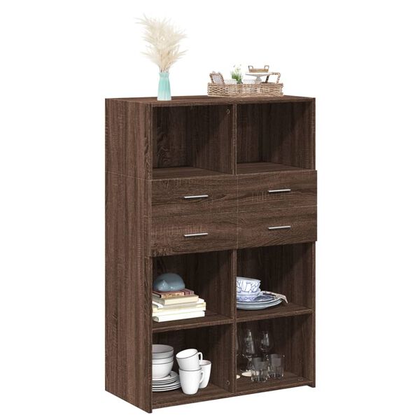 vidaXL Ντουλάπι Καφέ Δρυς 80x42,5x124 εκ. από Επεξεργασμένο Ξύλο