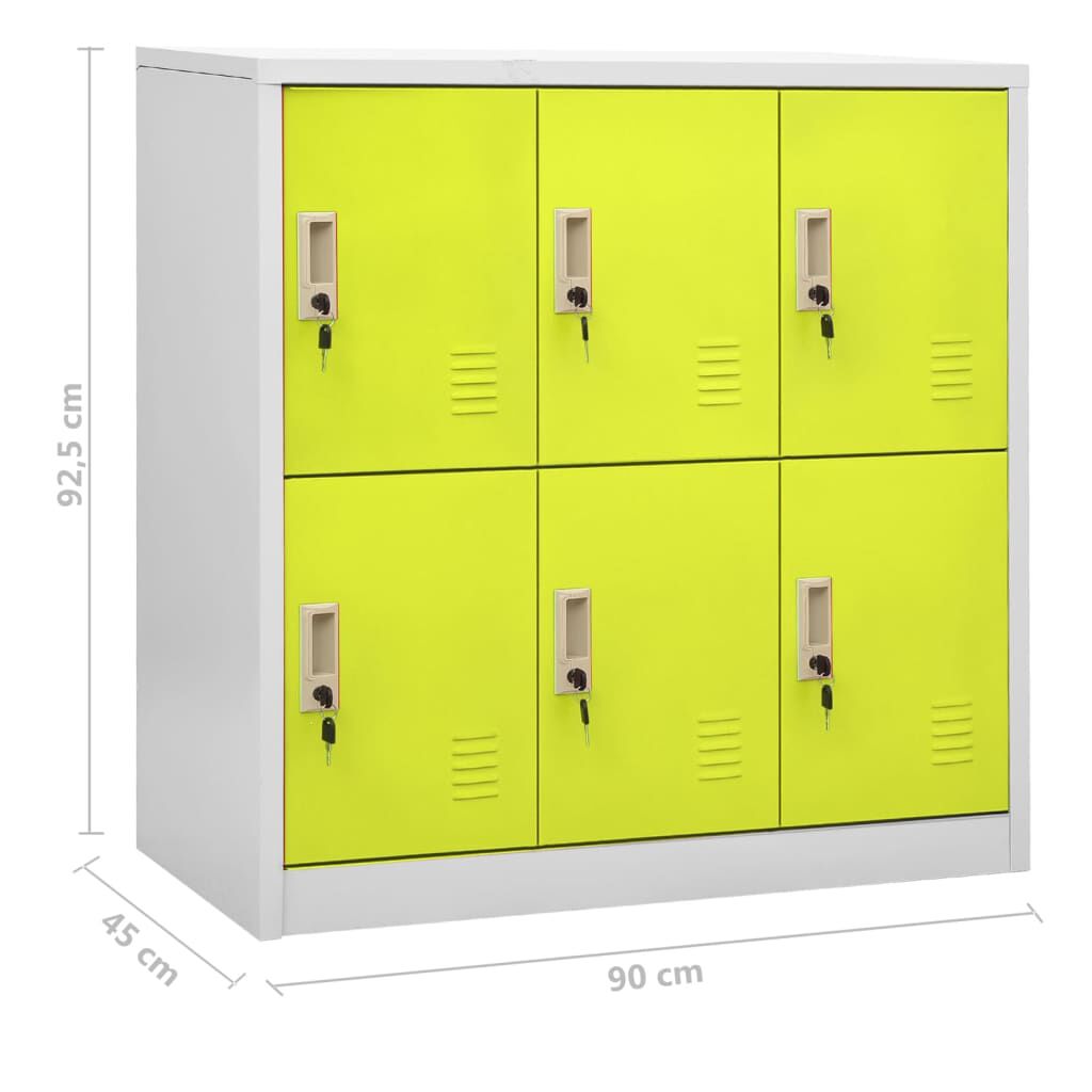 vidaXL Φοριαμοί 2 τεμ. Ανοιχτό Γκρι/Πράσινο 90x45x92,5 εκ. Ατσάλινοι