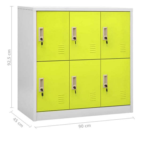 vidaXL Φοριαμοί 2 τεμ. Ανοιχτό Γκρι/Πράσινο 90x45x92,5 εκ. Ατσάλινοι