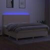 vidaXL &Kappa;&rho;&epsilon;&beta;ά&tau;&iota; Boxspring &mu;&epsilon; &Sigma;&tau;&rho;ώ&mu;&alpha; & LED &Kappa;&rho;&epsilon;&mu; 200x200 &epsilon;&kappa;. &Upsilon;&phi;&alpha;&sigma;&mu;ά&tau;&iota;&nu;&omicron;