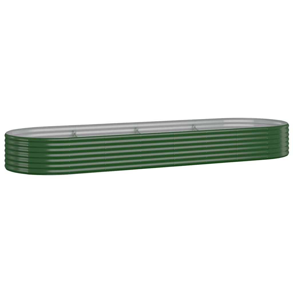 vidaXL Ζαρντινιέρα Πράσινο 322x100x36εκ. Ατσάλι με Ηλεκτρ.Βαφή Πούδρας