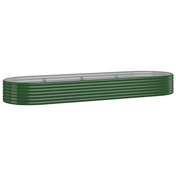 vidaXL Ζαρντινιέρα Πράσινο 322x100x36εκ. Ατσάλι με Ηλεκτρ.Βαφή Πούδρας