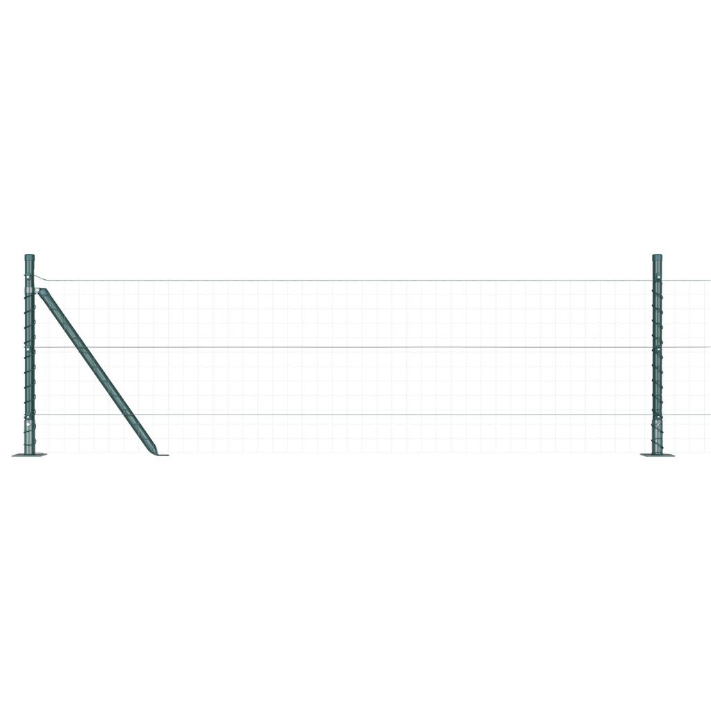 vidaXL Στηρίγματα Φράχτη με Βάσεις 7 τεμ Ø32mm 70cm Γαλβανισμένος Χάλυβας