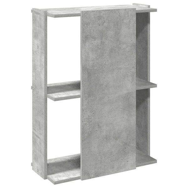 vidaXL Βιβλιοθήκη 3 επιπέδων Μπετόν Γκρι 60x30x80 cm Ξύλινη κατασκευή