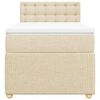 vidaXL Κρεβάτι Boxspring με Στρώμα Κρεμ 80 x 200 εκ. Υφασμάτινο