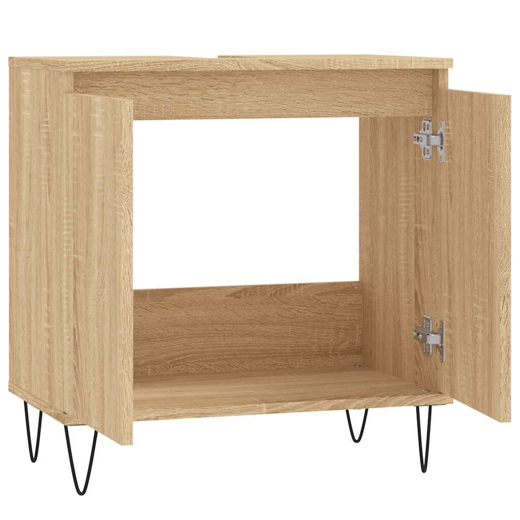vidaXL Ντουλάπι Μπάνιου Sonoma Δρυς 58 x 33 x 60 εκ. από Επεξεργ. Ξύλο