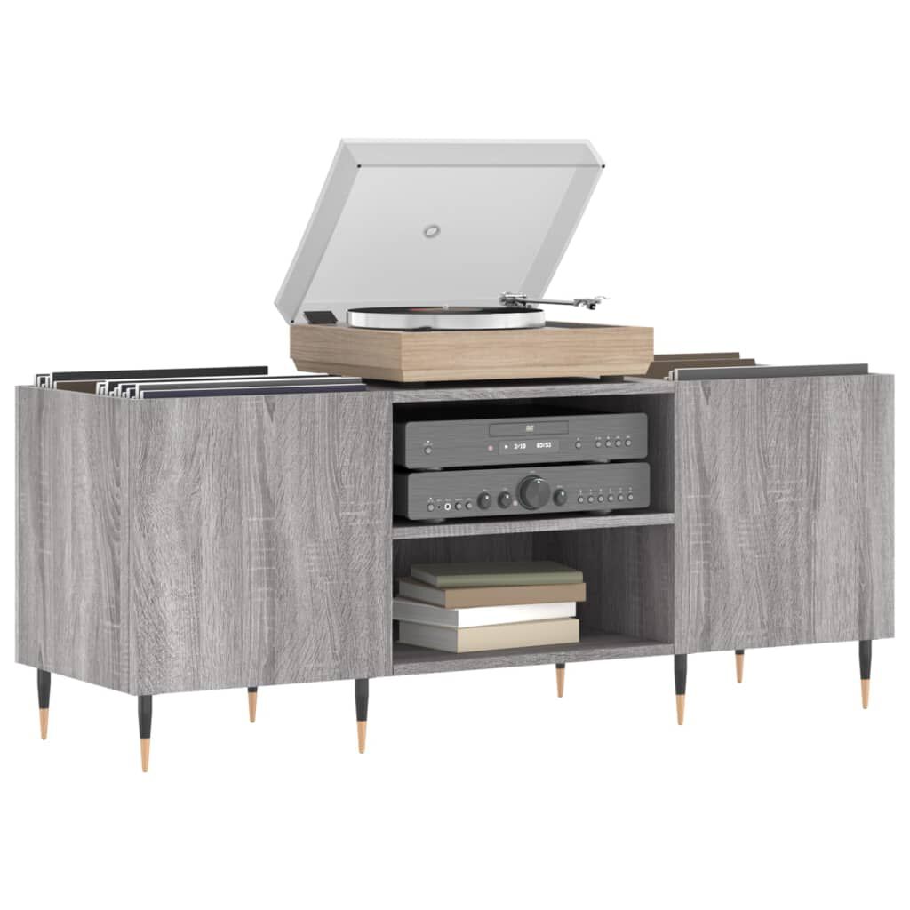 vidaXL Δισκοθήκη Γκρι Sonoma 121 x 38 x 48 εκ. από Επεξεργασμένο Ξύλο