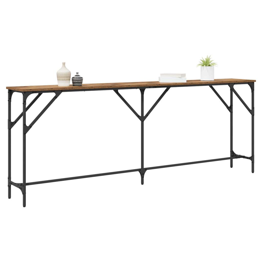vidaXL Τραπέζι κονσόλας Παλιό Ξύλο 200 x 29 x 75 cm