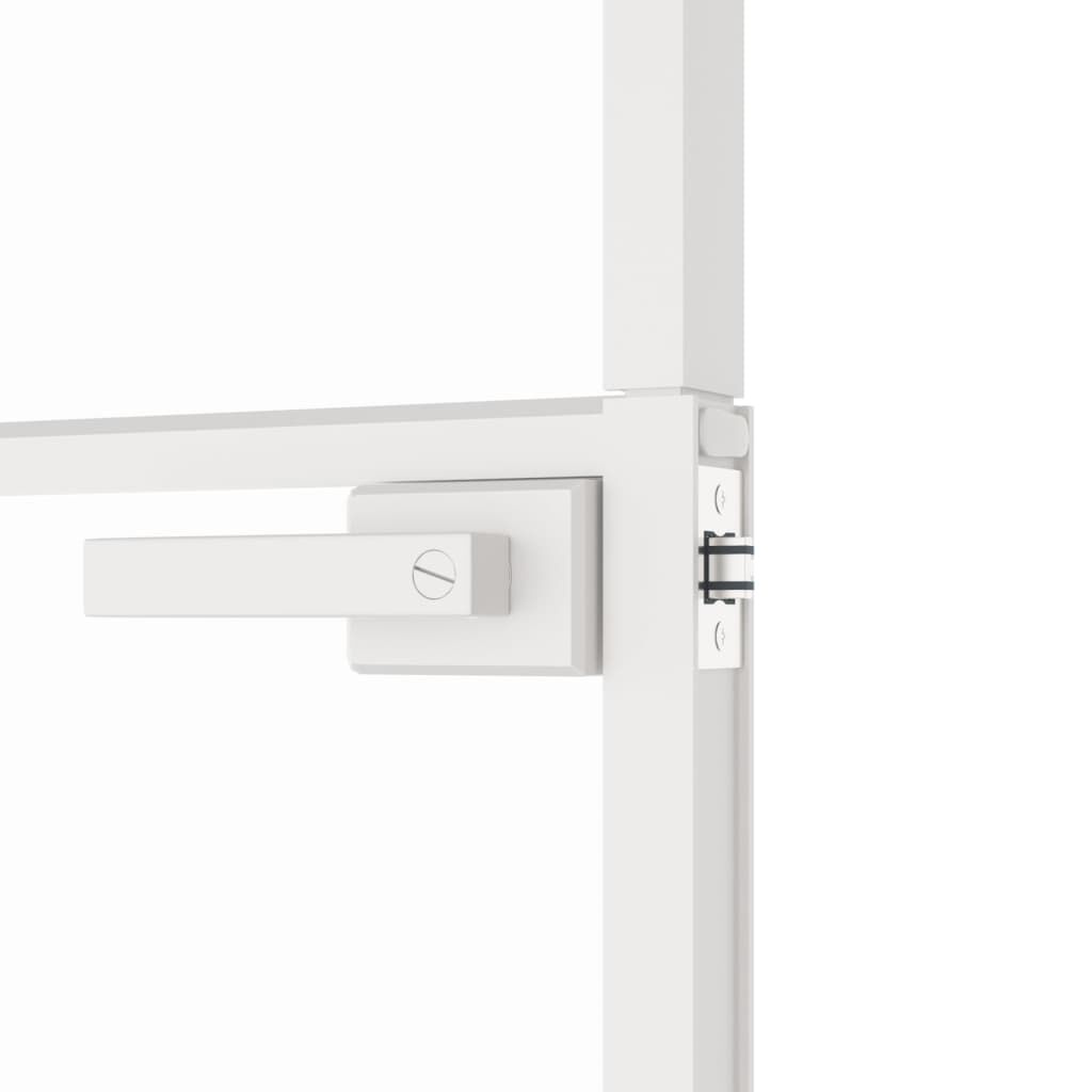 vidaXL Εσωτερική Πόρτα Λευκή 93x201,5 εκ. Ψημένο Γυαλί&Λεπτό Αλουμίνιο